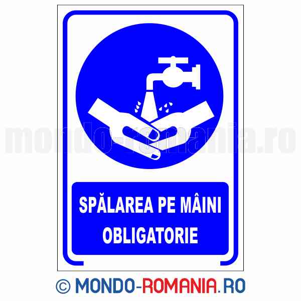 SPALAREA PE MAINI OBLIGATORIE - indicator de securitate de obligativitate pentru protectia muncii